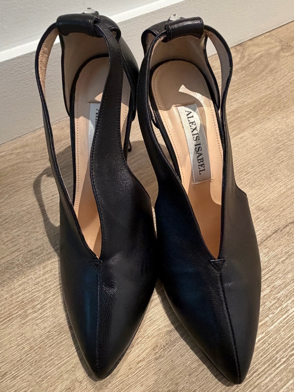 Black Pointed Slingback Heels